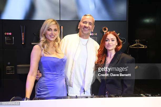 Ashley James, DJ Fat Tony and Arielle Free attend the launch of Dyson's new Zone Headphones with high-fidelity audio and air purification at Dyson...