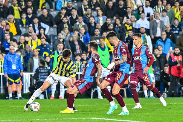Arda Guler of Fenerbahce in action during the Turkish Super Lig week 34 football match between Fenerbahce and Trabzonspor at Ulker Stadium in...