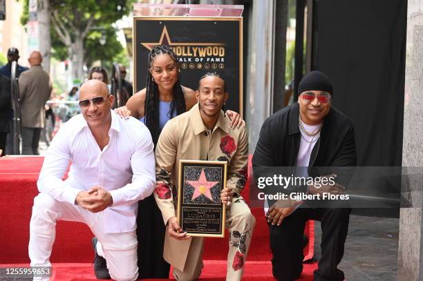 Vin Diesel, Karma Bridges, Chris Bridges aka Ludacris, LL Cool J at the star ceremony where Ludacris is honored with a star on the Hollywood Walk of...