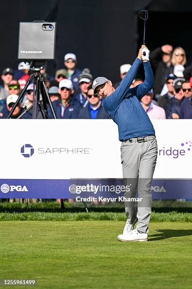 Steven Alker Of New Zealand Plays His Shot On The First Tee During