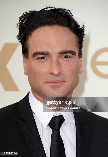 Actor Johnny Galecki arrives to the 63rd Primetime Emmy Awards at the Nokia Theatre L.A. Live on September 18, 2011 in Los Angeles, United States.