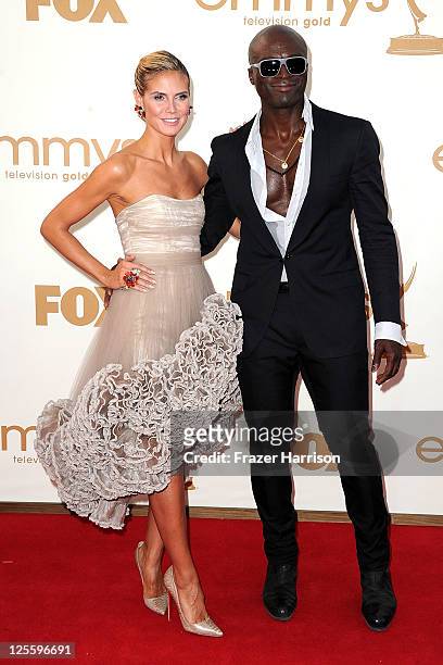 Personality Heidi Klum and singer Seal arrive at the 63rd Annual Primetime Emmy Awards held at Nokia Theatre L.A. LIVE on September 18, 2011 in Los...