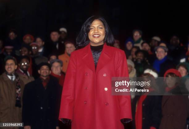 Singer CeCe Winans performs a Christmas Show with the Brooklyn Tabernacle Choir on December 10, 1996 at the Gowanus Housing Projects in Brooklyn, New...