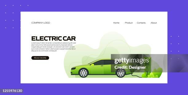 electric car concept vector illustration for landing page template, website banner, advertisement and marketing material, online advertising, business presentation etc. - emerald city stock illustrations