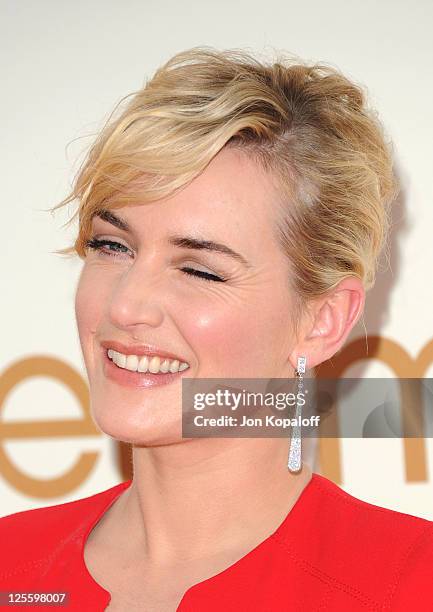 Actress Kate Winslet arrives at the 63rd Primetime Emmy Awards held at Nokia Theatre L.A. Live on September 18, 2011 in Los Angeles, United States.