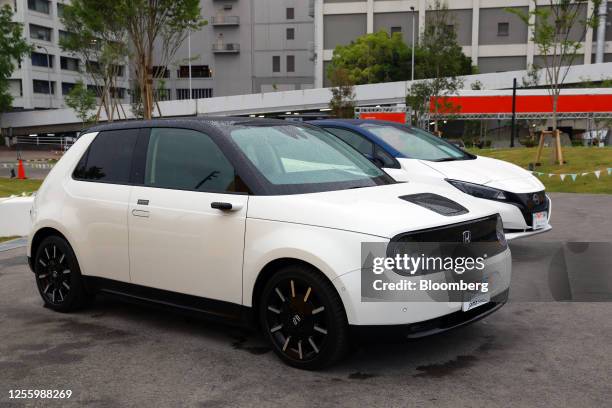 Honda Motor Co. E electric vehicle, front, displayed during a Japan Automobile Manufacturers Association event on sidelines of the Group of Seven...