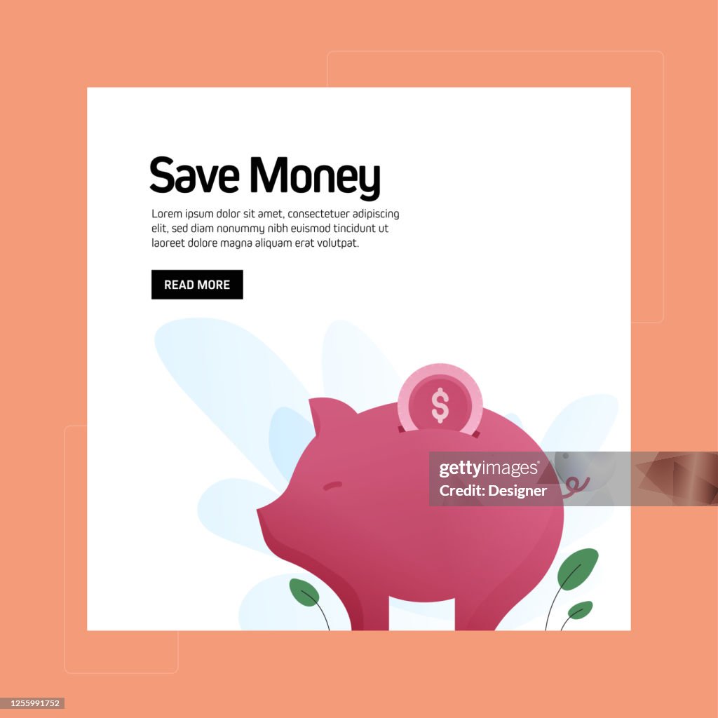 Design Save Money Save Money Concept Vector Illustration For Website Banner Advertisement ...