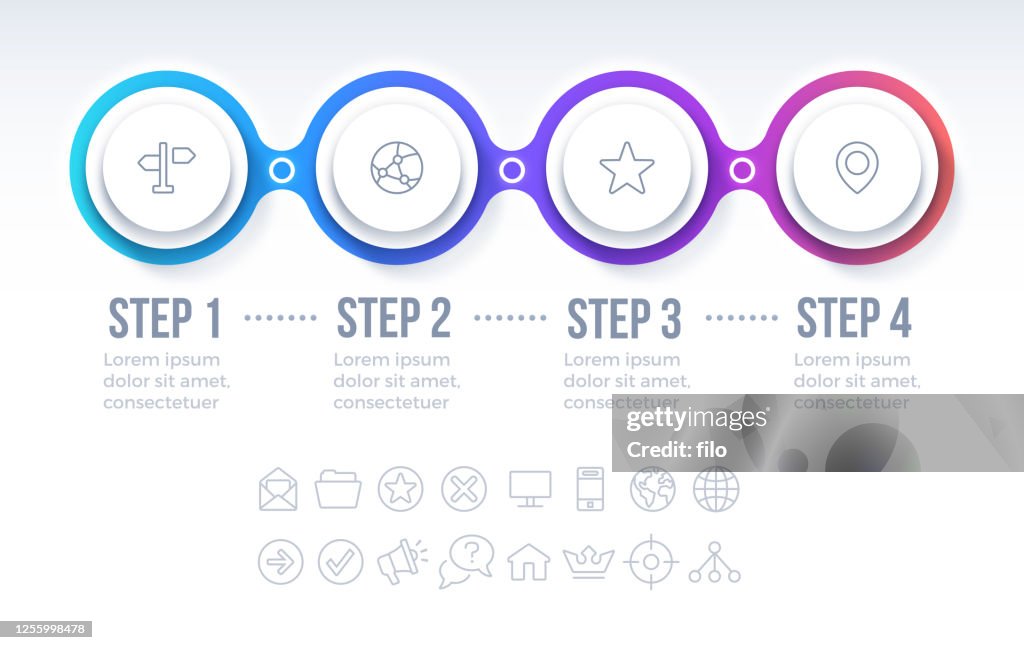 Four Option Circle Progress Infographic