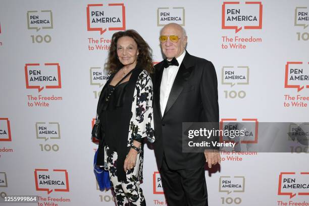 Diane von Furstenberg and Barry Diller at the PEN America 2023 Spring Literary Gala held at the American Museum of Natural History on May 18, 2023 in...