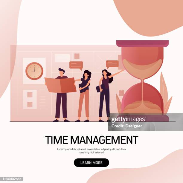 time management concept vector illustration for website banner, advertisement and marketing material, online advertising, business presentation etc. - busy schedule stock illustrations