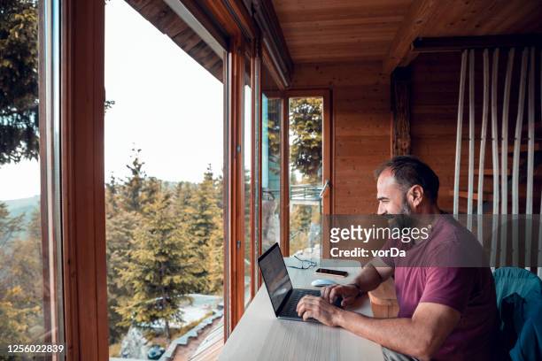 man working from home - remote location stock pictures, royalty-free photos & images