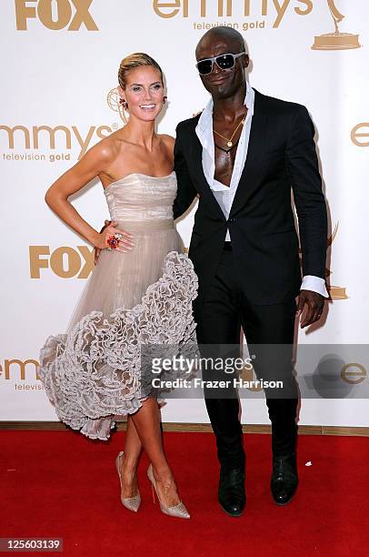 Personality Heidi Klum and singer Seal arrive at the 63rd Annual Primetime Emmy Awards held at Nokia Theatre L.A. LIVE on September 18, 2011 in Los...