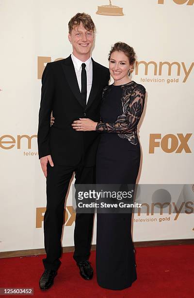 Actress Kelly Macdonald and Dougie Payne arrive to the 63rd Primetime Emmy Awards at the Nokia Theatre L.A. Live on September 18, 2011 in Los...