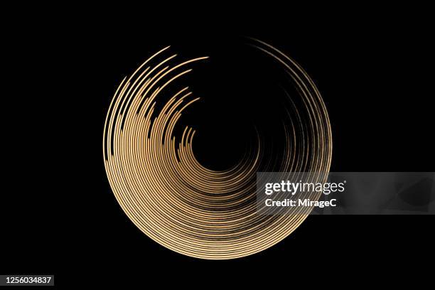 gold brush strokes swirl pattern - circle shape stock pictures, royalty-free photos & images