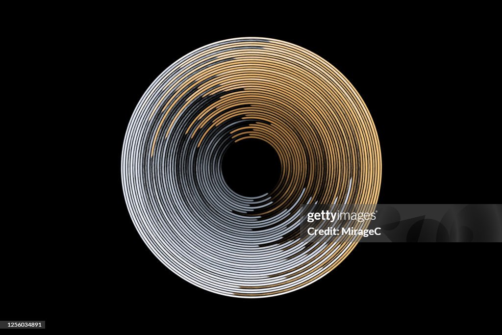 Gold and Silver Brush Strokes Swirl Pattern