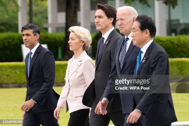 British Prime Minister Rishi Sunak, European Commission President Ursula von der Leyen, Canadian Prime Minister Justin Trudeau, U.S. President Joe...