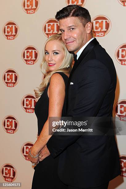 Actors Jaime Bergman and David Boreanaz attend the 15th annual Entertainment Tonight Emmy party presented by Visit California at Vibiana on September...