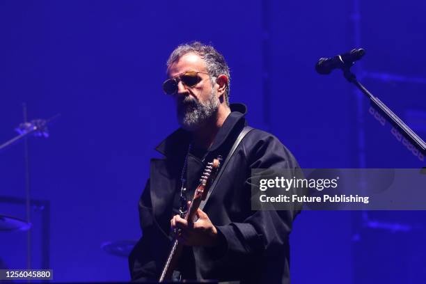 May 12 Mexico City, Mexico: Ismael "Tito" Fuentes member of Mexican band Molotov performs on stage as part of their 'EstallaMolotov' tour at Foro Sol.