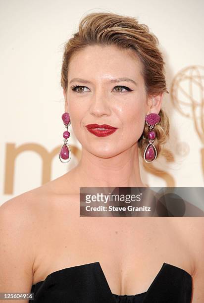 Actress Anna Torv arrives to the 63rd Primetime Emmy Awards at the Nokia Theatre L.A. Live on September 18, 2011 in Los Angeles, United States.