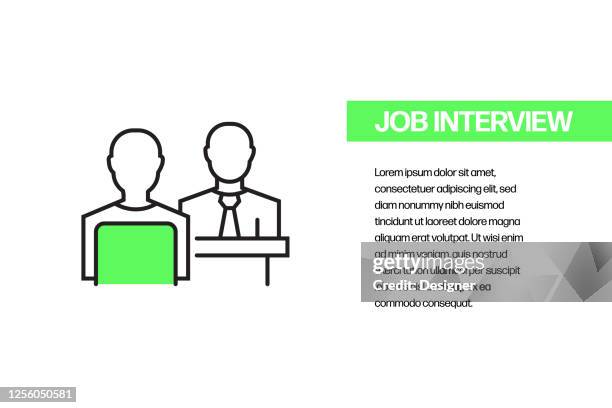 job interview flat line icon, outline vector symbol illustration. - first interview stock illustrations