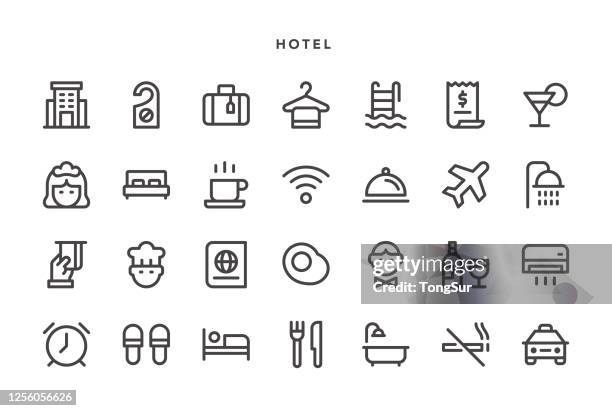 hotel icons - airline food stock-grafiken, -clipart, -cartoons und -symbole