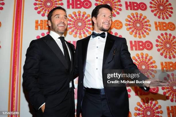 Jeremy Piven and Mark Wahlberg arrive at HBO's Annual Emmy Awards Post Award Reception - Arrivals on September 18, 2011 in Los Angeles, California.