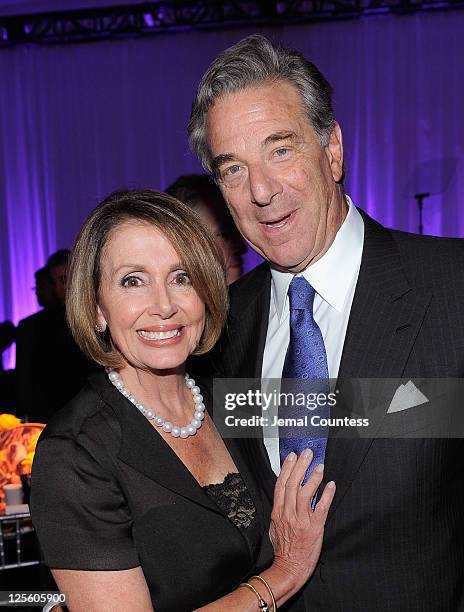 House Democratic leader Nancy Pelosi and Paul Pelosi attend Tony Bennett's 85th Birthday Gala Benefit for Exploring the Arts at The Metropolitan...