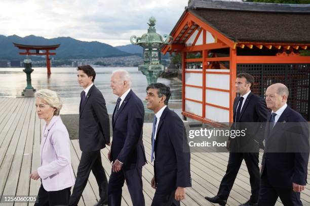 European Commission President Ursula von der Leyen, Canada's Prime Minister Justin Trudeau, US President Joe Biden, UK Prime Minister Rishi Sunak,...