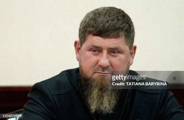 Chechen leader Ramzan Kadyrov attends a meeting of the Council on Interethnic Relations chaired by President Vladimir Putin in Pyatigorsk, Stavropol...