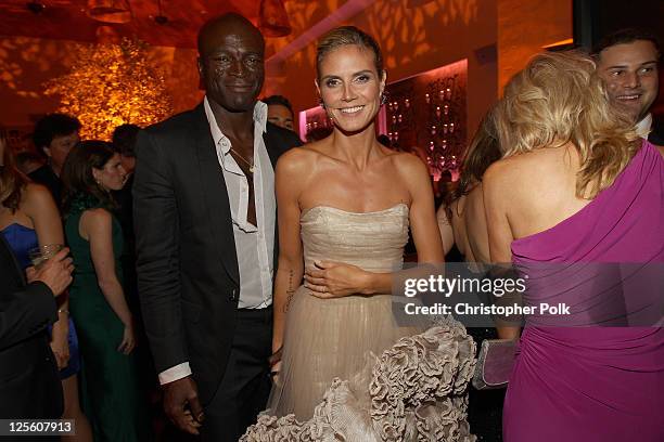 Singer Seal and Heidi Klum attend the EMMY nominees celebration with FOX Broadcasting Company, Twentieth Century FOX Television, and FX at Fig &...