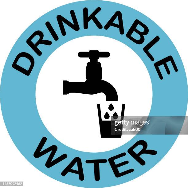 drinkable water icon - turning knob stock illustrations