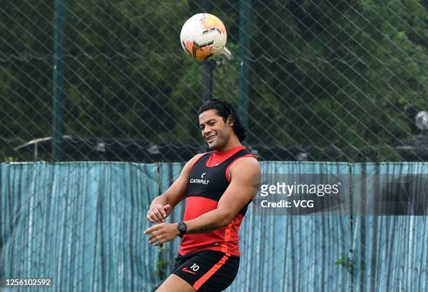 Hulk of Shanghai SIPG attends a training session on July 14, 2020 in Shanghai, China.