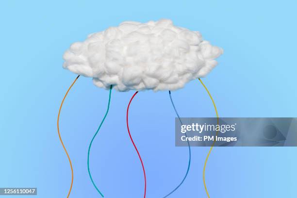 wired cloud - cotton cloud stock pictures, royalty-free photos & images