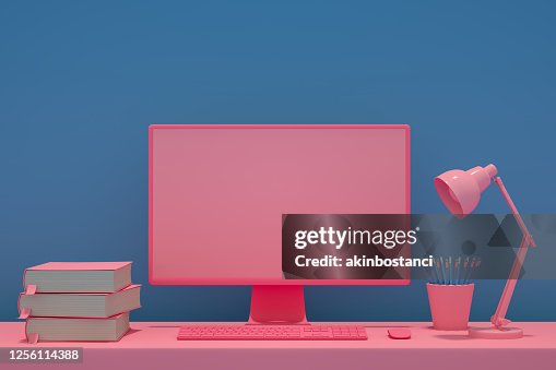 Elearning Desk Elearning Concept Computer Screen With Elearning Text On Desk High-Res ...