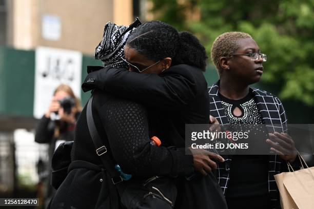 Mourners attend the funeral service for Jordan Neely, at Mount Neboh Baptist Church in the Harlem neighborhood of New York City on May 19, 2023. The...