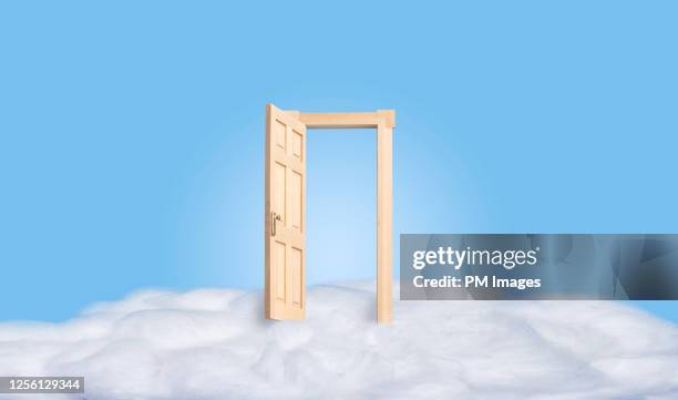 door on a cloud - cotton cloud stock pictures, royalty-free photos & images