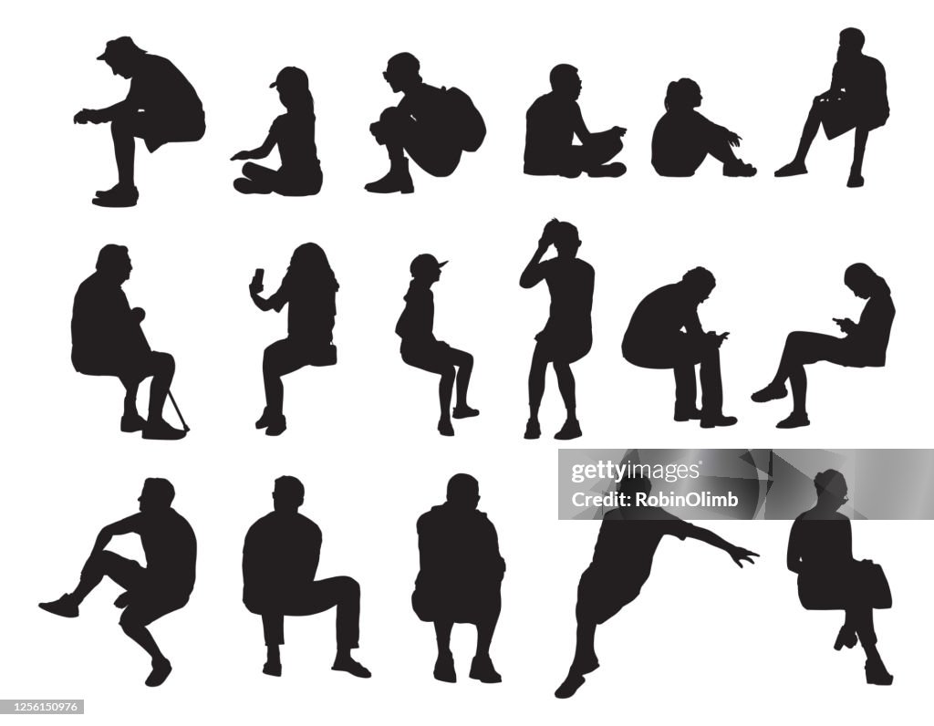 People Sitting Sihouettes