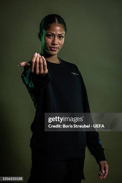 Sveindis Jonsdottir Of VfL Wolfsburg Poses During The UEFA Womens