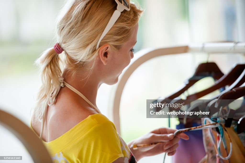 Woman buying swimwear