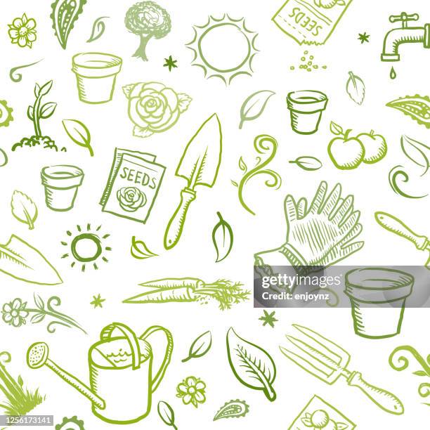 bio-garten-ikonen - gartengerät stock-grafiken, -clipart, -cartoons und -symbole