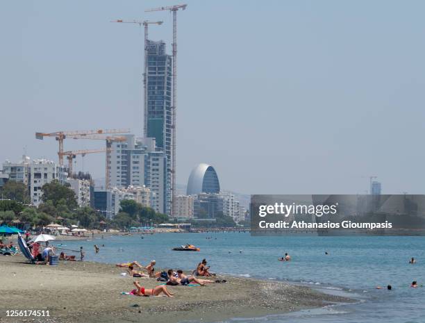 Limassol skyline on July 13, 2020 in Limassol, Cyprus.Limassol is changing with new high rises and multi-storey, mainly along the town’s coastal...