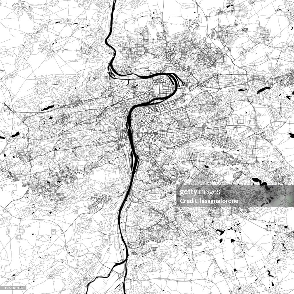 Prague, Czech Republic Vector Map