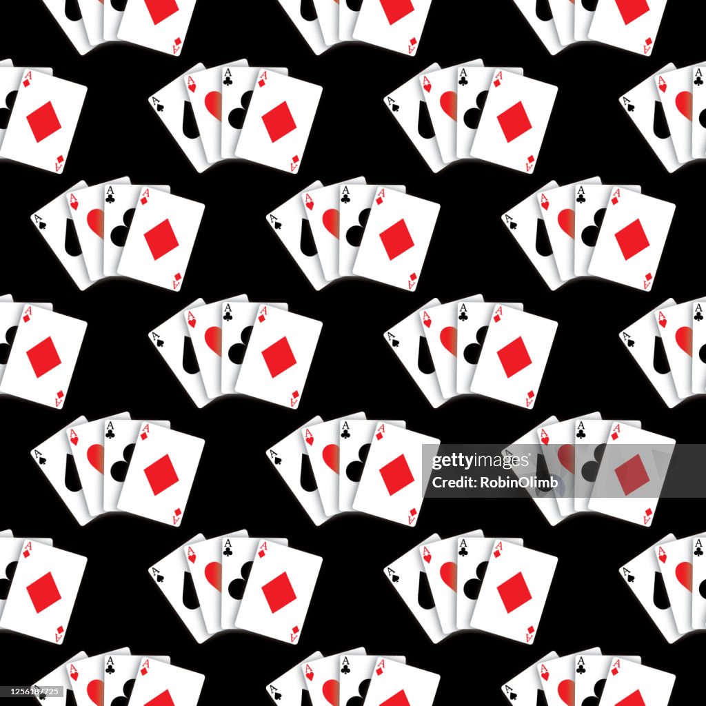 Ace Playing Cards Seamless Pattern