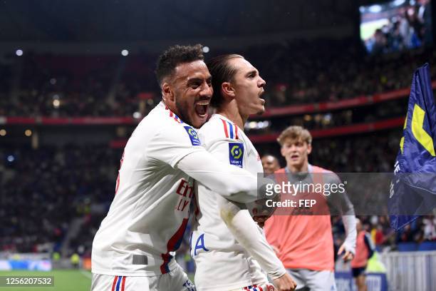 Corentin TOLISSO - 06 Maxence CAQUERET during the Ligue 1 Uber Eats match between Lyon and Monaco May 19, 2023 at Groupama Stadium in Lyon, France.