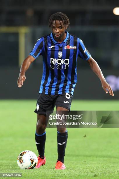 French midfielder Adrien Tameze of Atalanta during the Serie A match between Atalanta BC and Brescia Calcio at Gewiss Stadium on July 14, 2020 in...