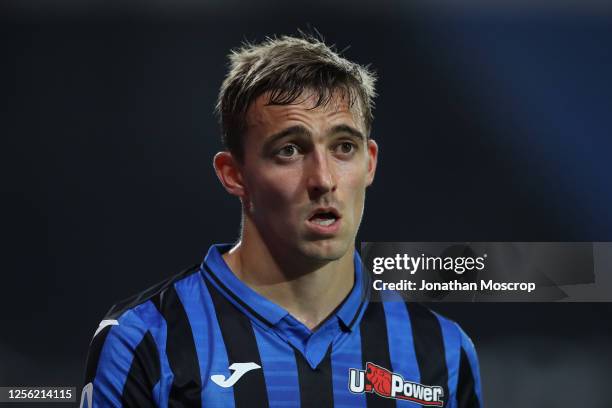 Belgian defender Timothy Castagne of Atalanta during the Serie A match between Atalanta BC and Brescia Calcio at Gewiss Stadium on July 14, 2020 in...