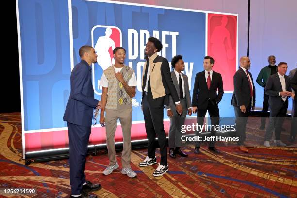 Team representatives attend the 2023 NBA Draft Lottery at McCormick Place on May 16, 2023 in Chicago, Illinois. NOTE TO USER: User expressly...