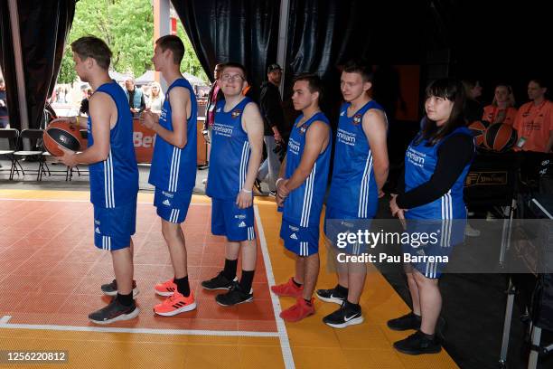 Final Four Ambassadors and 12 participants from Special Olympics Lithuania participate in the Turkish Airlines EuroLeague Final Four Kaunas 2023 One...