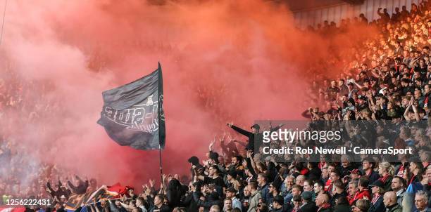 Alkmaar fans during the UEFA Europa Conference League semi-final second leg match between AZ Alkmaar and West Ham United at AFAS Stadion on May 18,...