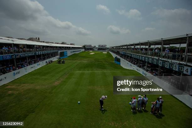 Dylan Wu of United States tees off on 17 during the second round of the AT&T Byron Nelson at TPC Craig Ranch on May 12, 2023 in McKinney, Texas.